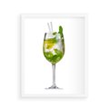 Plakat w ramie 40x50 - Limonkowy drink w letnim stylu - drink, limonka - rama biała