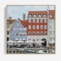 Obraz w ramie 50x50 - Miejska Dynamika - Dania, Kopehaga - rama drewno