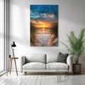 Obraz na płótnie 80x120 - Magia zachodu słońca na plaży - zachód, słońca