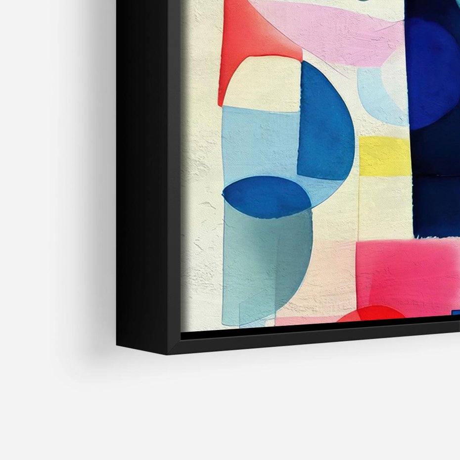 Obraz w ramie 100x70 - Księga Akwarelowych Przeniknięć - abstrakcyjny obraz, różne kolorowe kształty - rama czarna