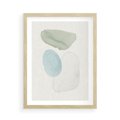 Plakat w ramie 50x70 - Akwarelowa Symfonia Natury - abstrakcyjne delikatne plamy, akwarelowe - rama drewno
