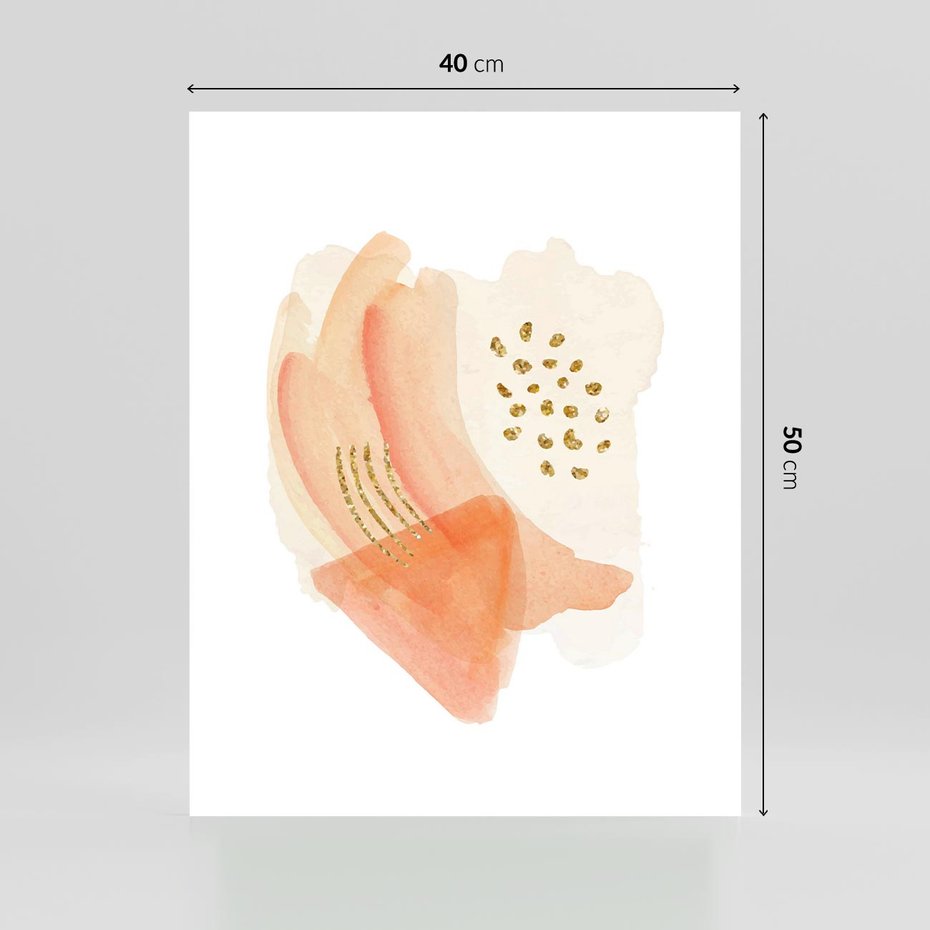 Plakat bez ramy 40x50 - Rozkwitające Odbicia Form - abstrakcyjne akwarelowe plamy, minimalizm