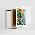Plakat w ramie 30x40 - Tropikalne Pragnienia - akwarela, liście tropikalne - rama czarna