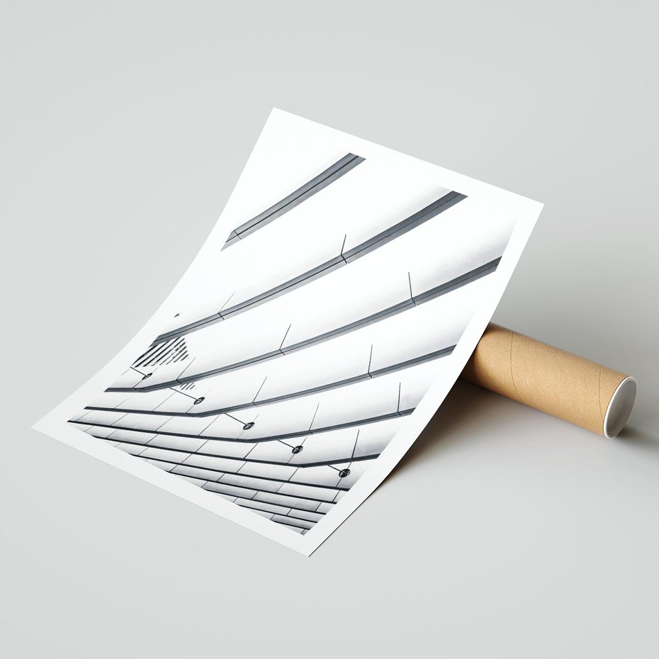 Plakat bez ramy 21x30 - Czarno-Biała Fotografia Architektury - nowoczesna architektura, bialo czarny