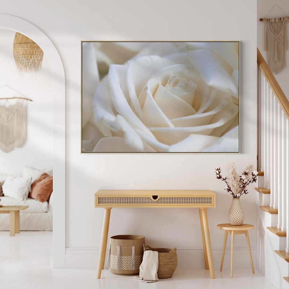 Obraz w ramie 120x80 - Białe róże piękności - białe, róże - rama drewno