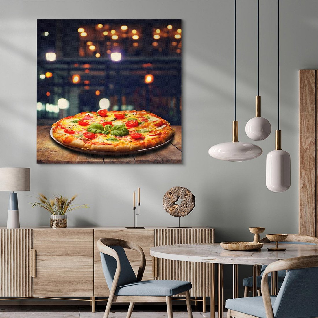 Obraz na płótnie 70x70 - Smak i tradycja - pizza, Włochy