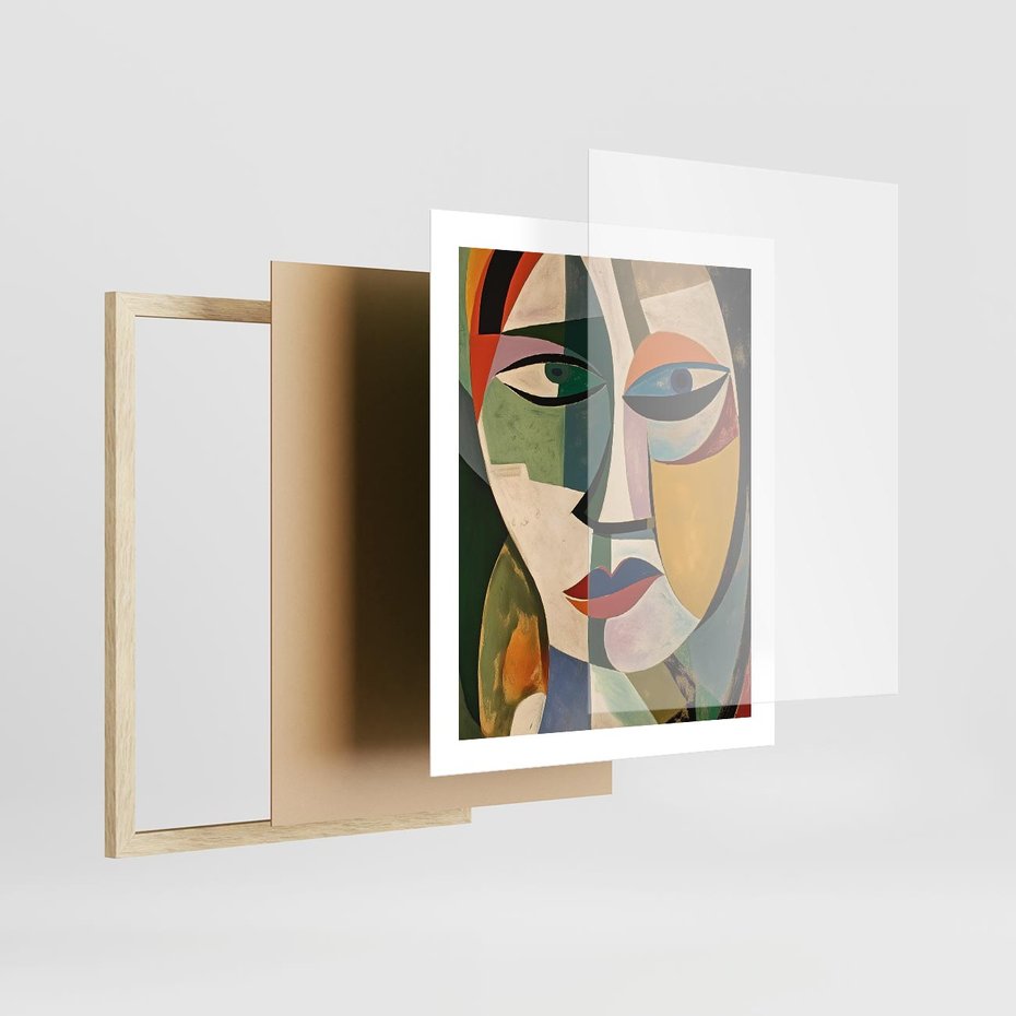 Plakat w ramie 40x50 - Kolorowe Dziwne Wyobrażenia - abstrakcyjny obraz, olejny - rama drewno