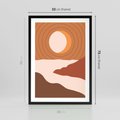 Plakat w ramie 50x70 - Sztuka Zachodu Słońca: Nowoczesna Sceneria - plakat, nowoczesna grafika - rama czarna