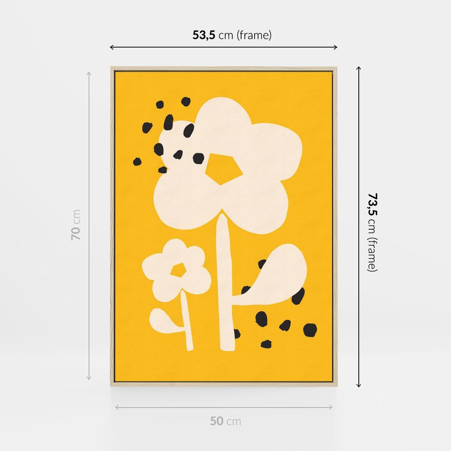 Obraz w ramie 50x70 - Bezgraniczne Impulsy - abstrakcyjny kwiat, plakat - rama drewno