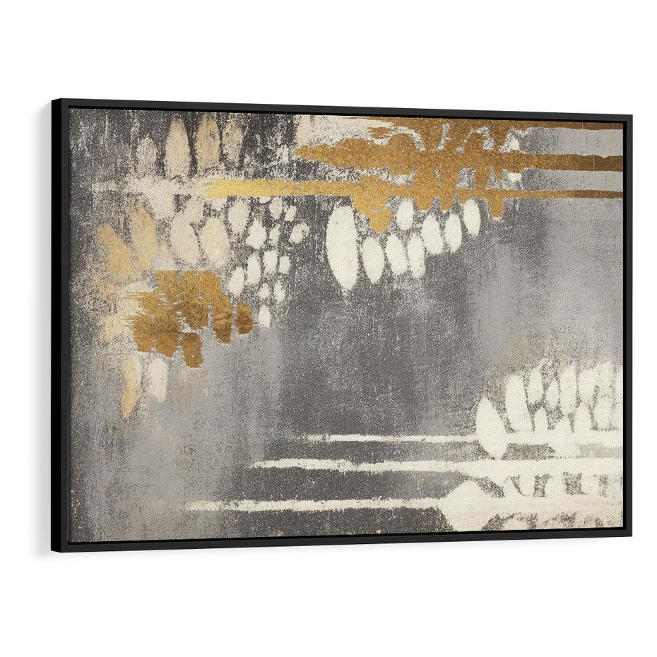 Obraz w ramie 100x70 - Malowane impresje zmysłów - abstrakcyjne plamy, linie - rama czarna