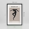 Plakat w ramie 50x70 - Modernistyczna Wizja - plakat modern, czarna postać - rama czarna