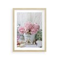 Plakat w ramie 30x40 - Miłość w powietrzu - kwiaty, romantyczne - rama drewno