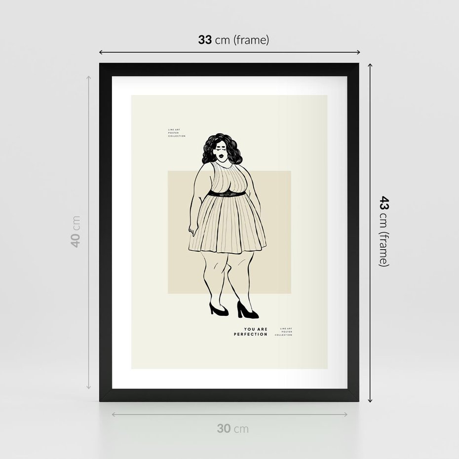 Plakat w ramie 30x40 - Ekspresja Wewnętrznych Emocji - kobieta, samoakceptacja - rama czarna