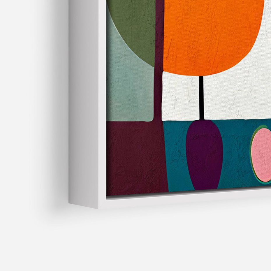 Obraz w ramie 70x100 - Migotliwa Aura Serca - abstrakcyjny obraz olejny, dziwne formy - rama biała