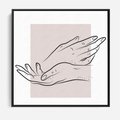 Obraz w ramie 50x50 - Wibracje Nieprzewidywalnych Form - bogo plakat, dłonie - rama czarna