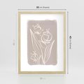 Plakat w ramie 30x40 - Pastelowe Nastroje - nowoczesny subtelny plakat, beżowy - rama drewno