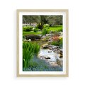 Plakat w ramie 50x70 - Ogródowy Strumyk - strumyk, ogród - rama drewno