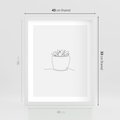 Plakat w ramie 40x50 - Rozkwitające Echa - szkic, minimalizm - rama biała
