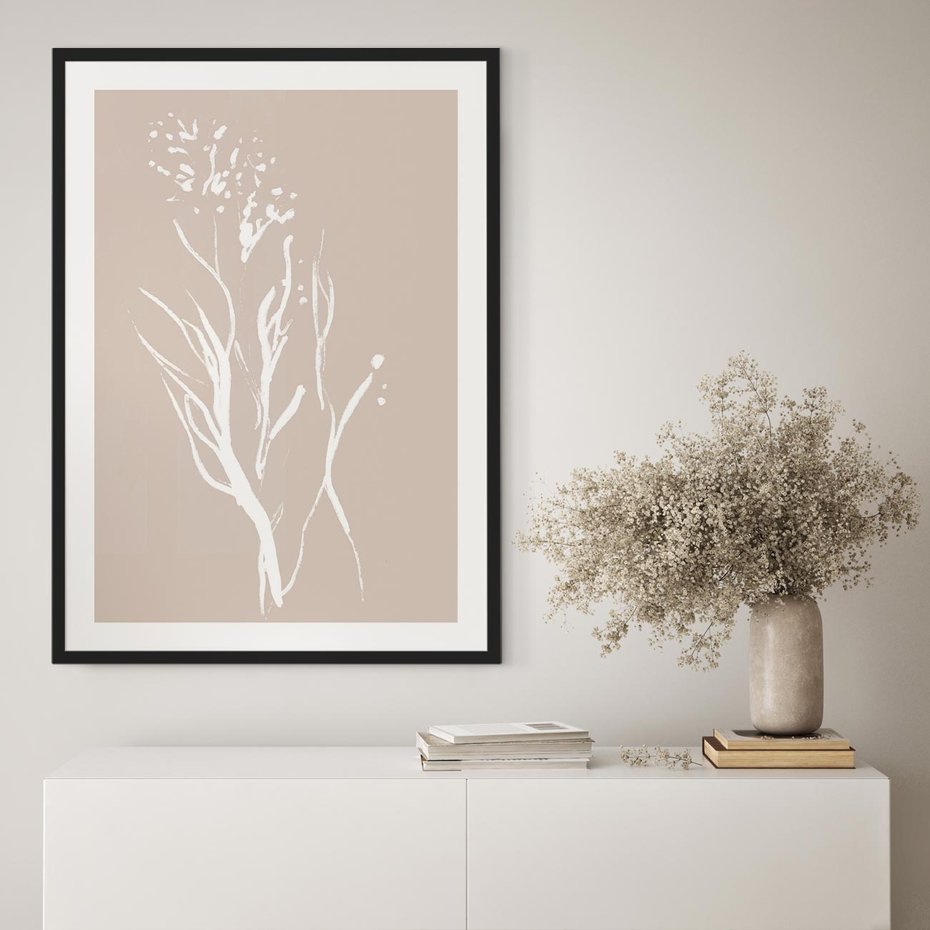 Plakat bez ramy 21x30 - Impresje Pastelowych Nastrojów - minimalistyczny delikatny obraz, beżowe odcienie