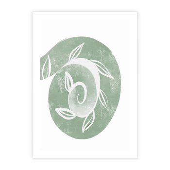 Plakat bez ramy 40x50 - Zielony Świat Odpoczynku - abstrakcyjny zielony motyw, skandynawski design