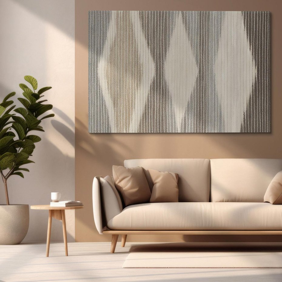 Obraz na płótnie 70x50 - Melancholijny spacer barw - symetryczne, geometryczne