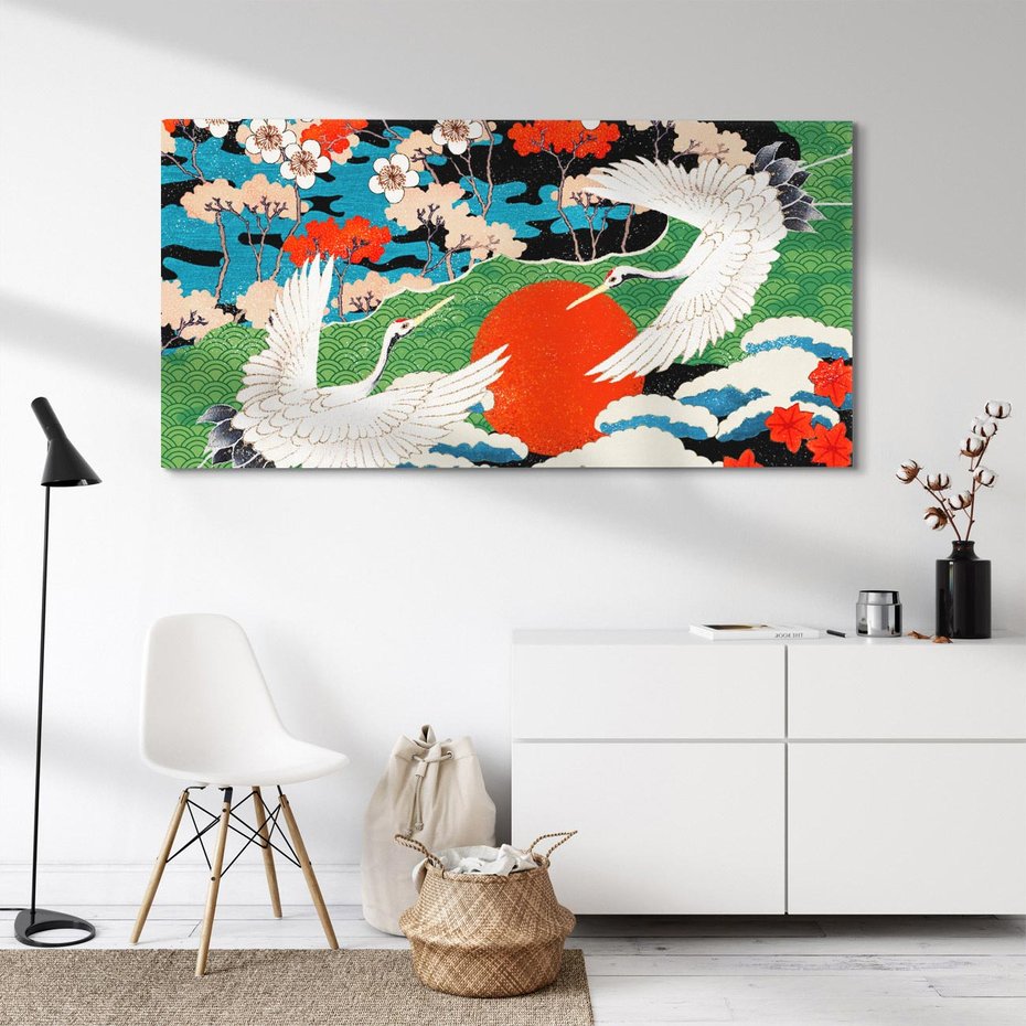Obraz na płótnie 140x70 - Wibracje emocji - sztuka japońska, wyraziste kolory
