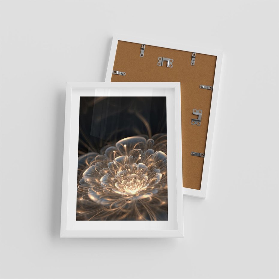 Plakat w ramie 30x40 - Nowoczesny Kwiat - kwiat, nowoczesny - rama biała