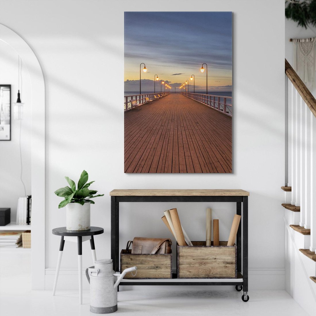 Obraz na płótnie 70x100 - romantyczny spacer nad morzem - Molo, Sopot
