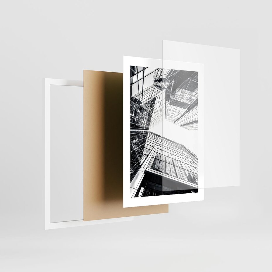 Plakat w ramie 30x40 - Wznoszący się Wysoko - architektura, wysoki wieżowiec - rama biała