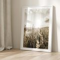 Plakat bez ramy 21x30 - Łąka w Klimacie Sepii - suche trawy, łąka