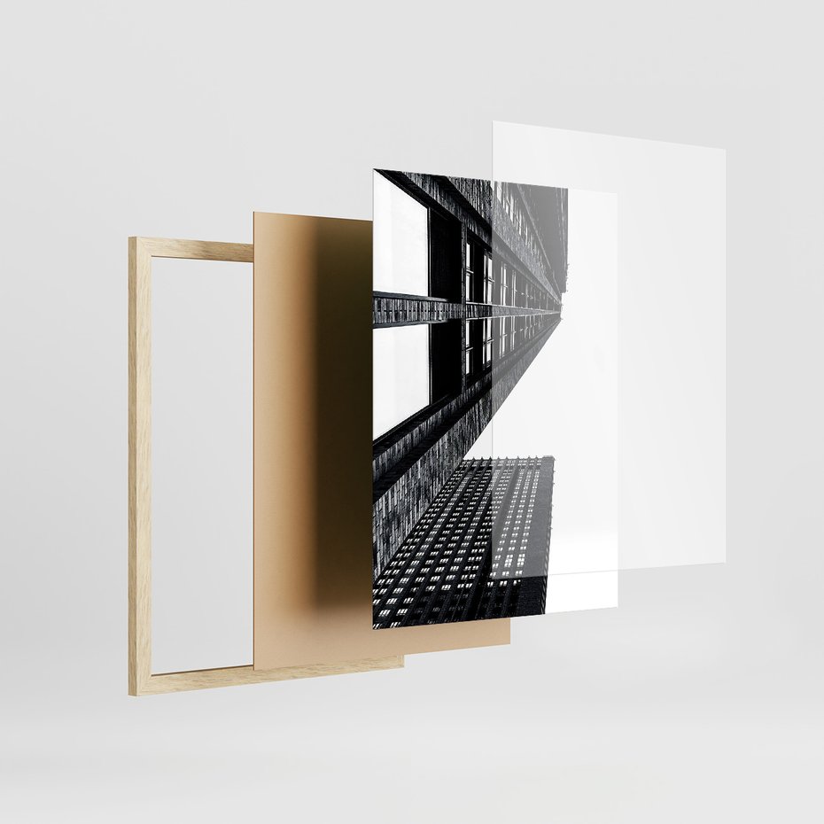 Zestaw obrazy w ramie 30x40 galeria - Architektura, budynki, czarno, biały - rama drewno