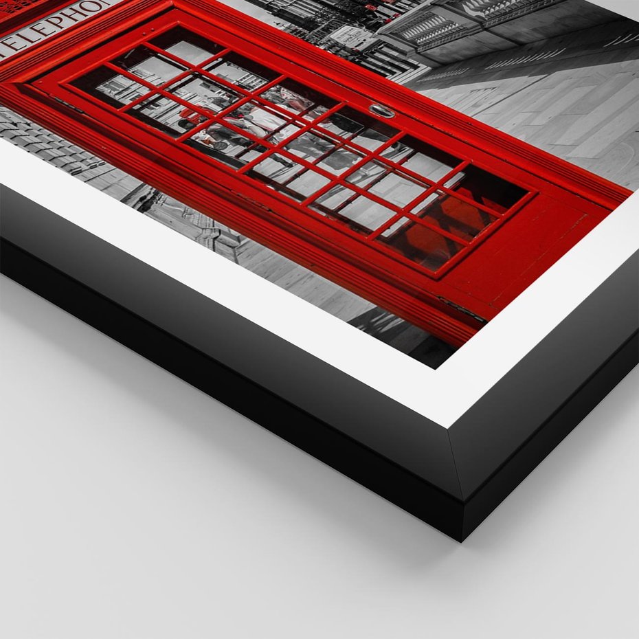 Plakat w ramie 30x40 - Budka w Londynie - Londyn, budka - rama czarna