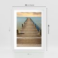 Plakat w ramie 30x40 - Pomost ku morzu - pomost, morze - rama biała