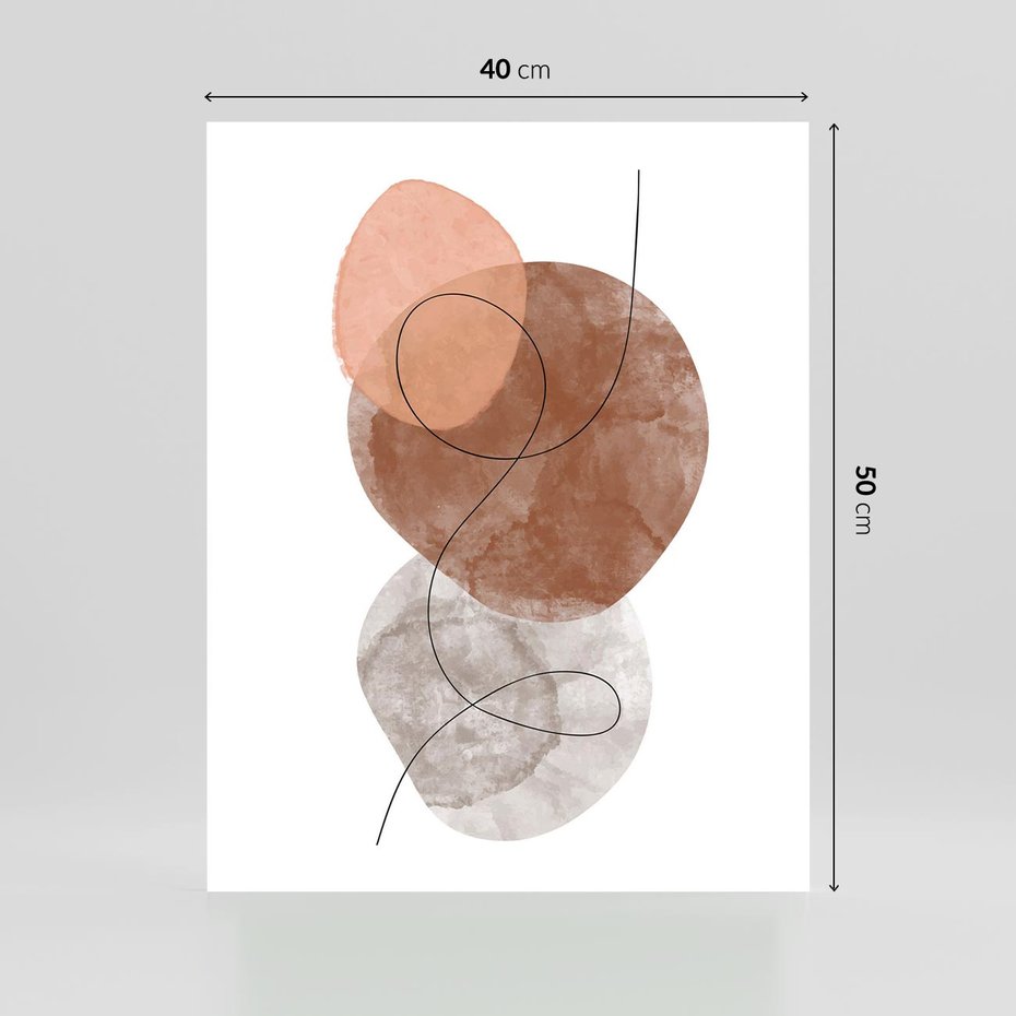 Plakat bez ramy 40x50 - Brązowe Akwarelowe Zawirowania - abstrakcja, brązowe akwarelowe plamy