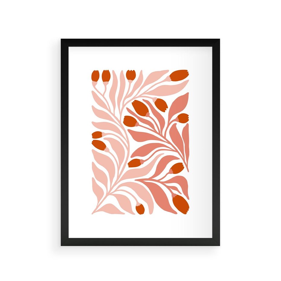 Plakat w ramie 30x40 - Nieskrępowane wyobraźnie kolorów - kwiaty, pastelowe kolory - rama czarna