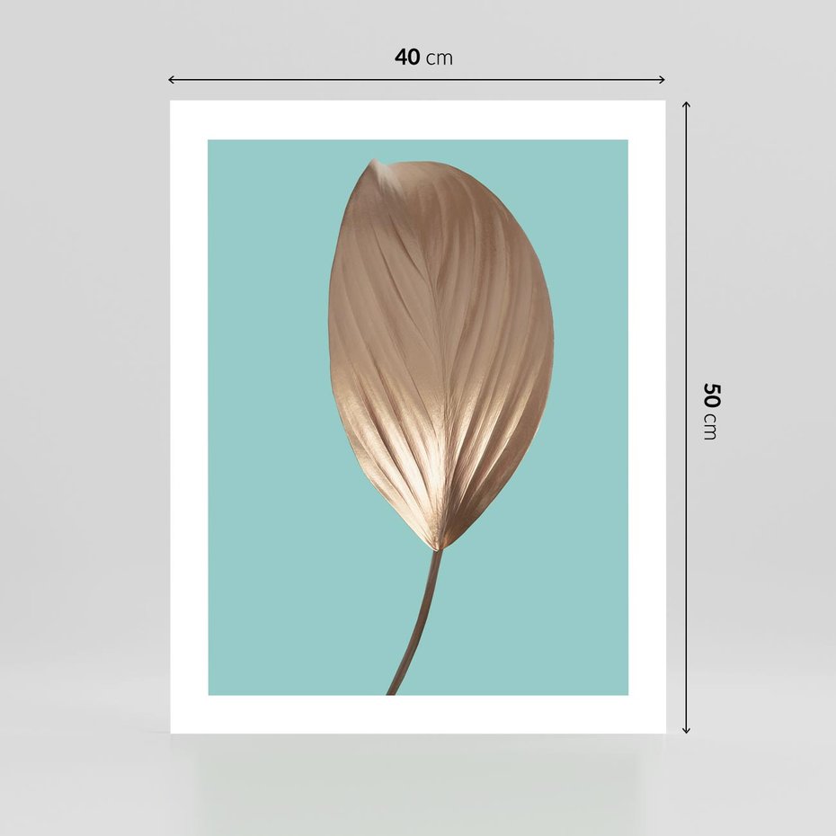 Plakat bez ramy 40x50 - Delikatna Harmonia - złote, liście