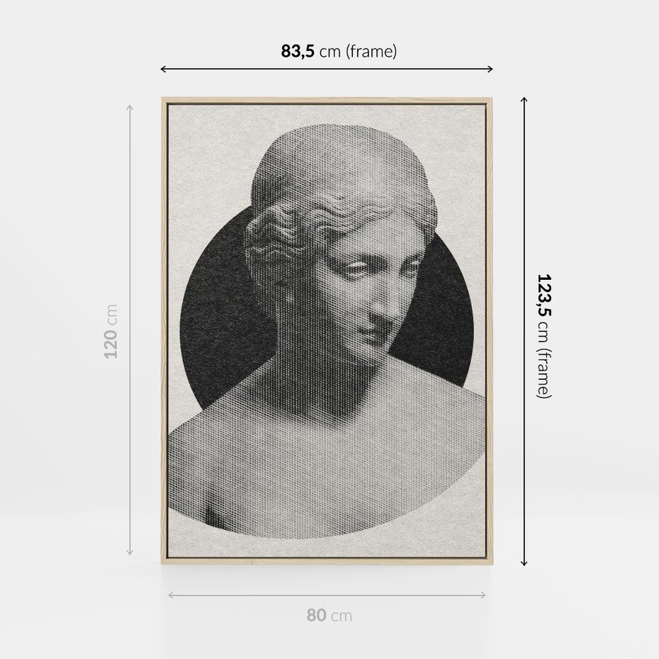 Obraz w ramie 80x120 - Sztuka Zeszłych Czasów - antyczna rzeźba kobiety, posąg - rama drewno