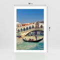 Plakat bez ramy 50x70 - Romantyczna przejażdżka gondolą w Wenecji - Wenecja, gondola