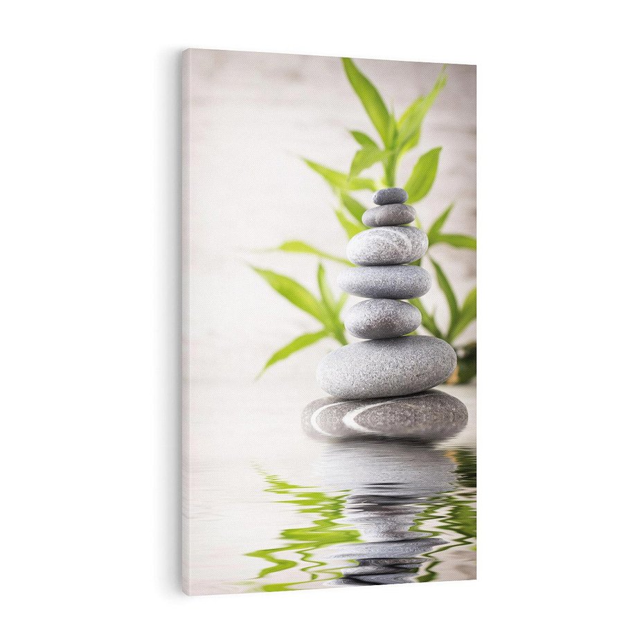 Obraz na płótnie 50x70 - Spa kamienie: naturalne piękno - spa, kamienie