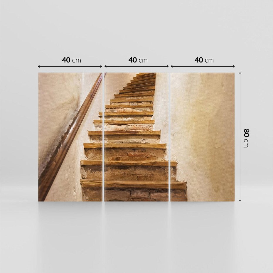 Obraz na płótnie 120x80 - Schody Wymiarów - schody, tunel