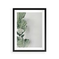 Plakat w ramie 30x40 - Minimalistyczna Harmonia: Zieleń Liści - zieone liście, kompozycja - rama czarna