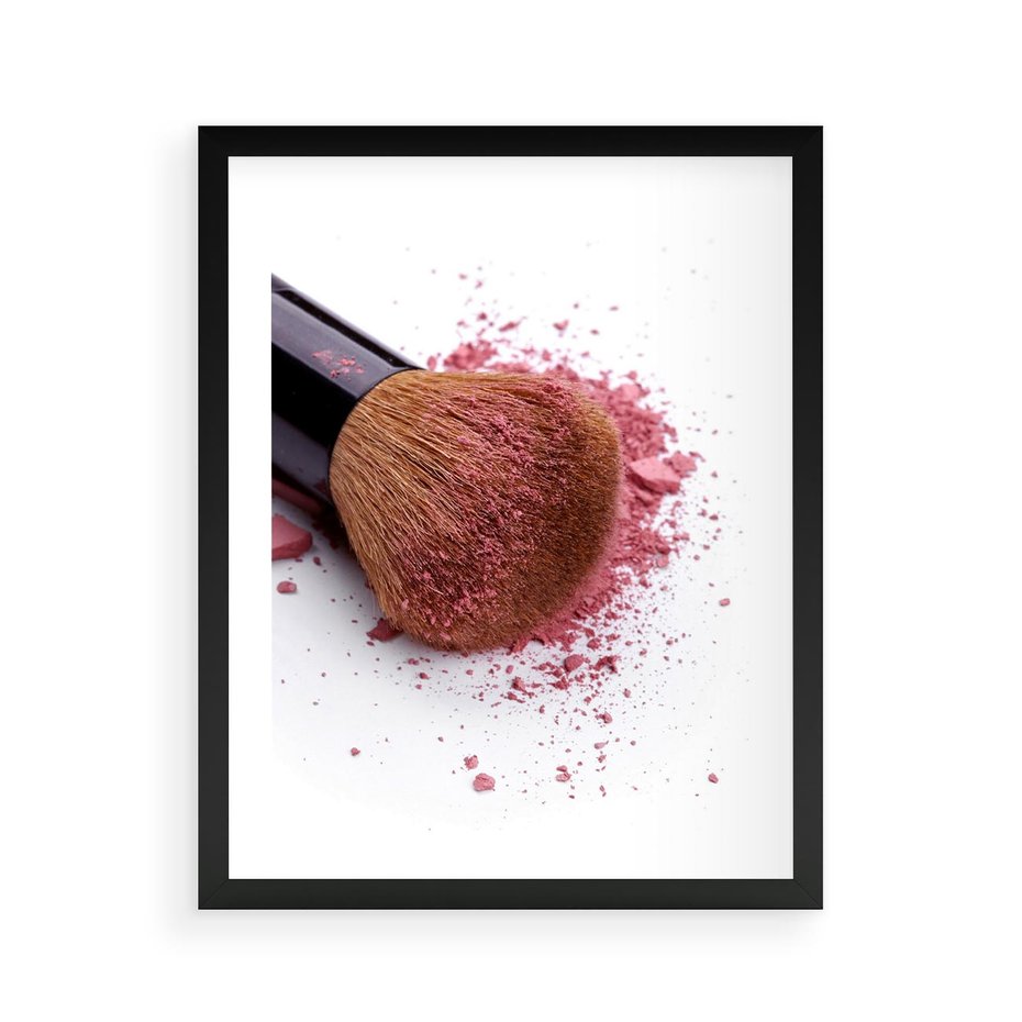 Plakat w ramie 40x50 - Makijaż w kolorze pędzla - makijaż, pędzel - rama czarna