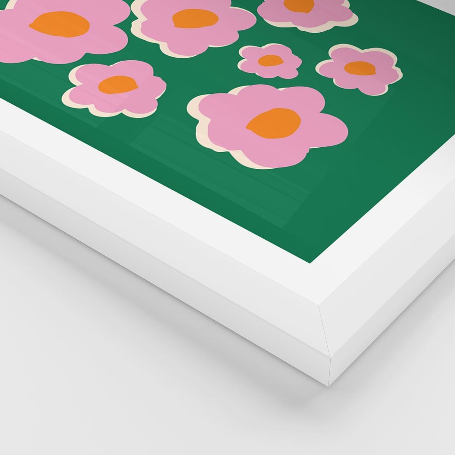 Plakat w ramie 40x50 - Przenikające Refleksje - abstrakcyjny plakat, boho styl - rama biała