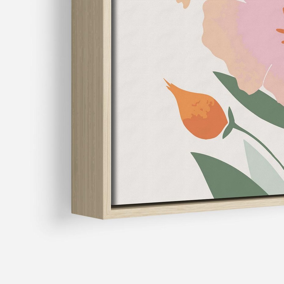 Obraz w ramie 50x50 - Kwiatowe Nastroje - kwiat, sztuka nowoczesna - rama drewno