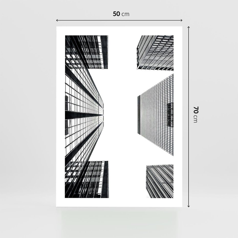 Plakat bez ramy 50x70 - Architektoniczna Symetria - architektura, wysoki wieżowiec