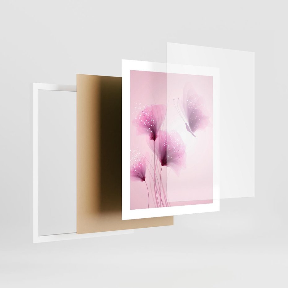 Plakat w ramie 40x50 - Akwarelowe Kwiaty w Pastelach - kwiaty, akwarelowe - rama biała