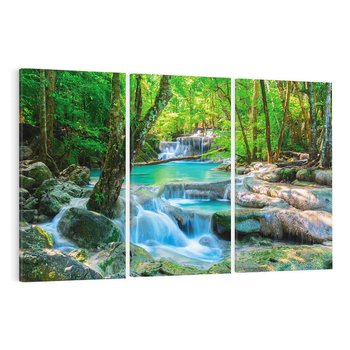 Obraz na płótnie 120x80 - Magia w lesie nad rzeką - wodospad, rzeka