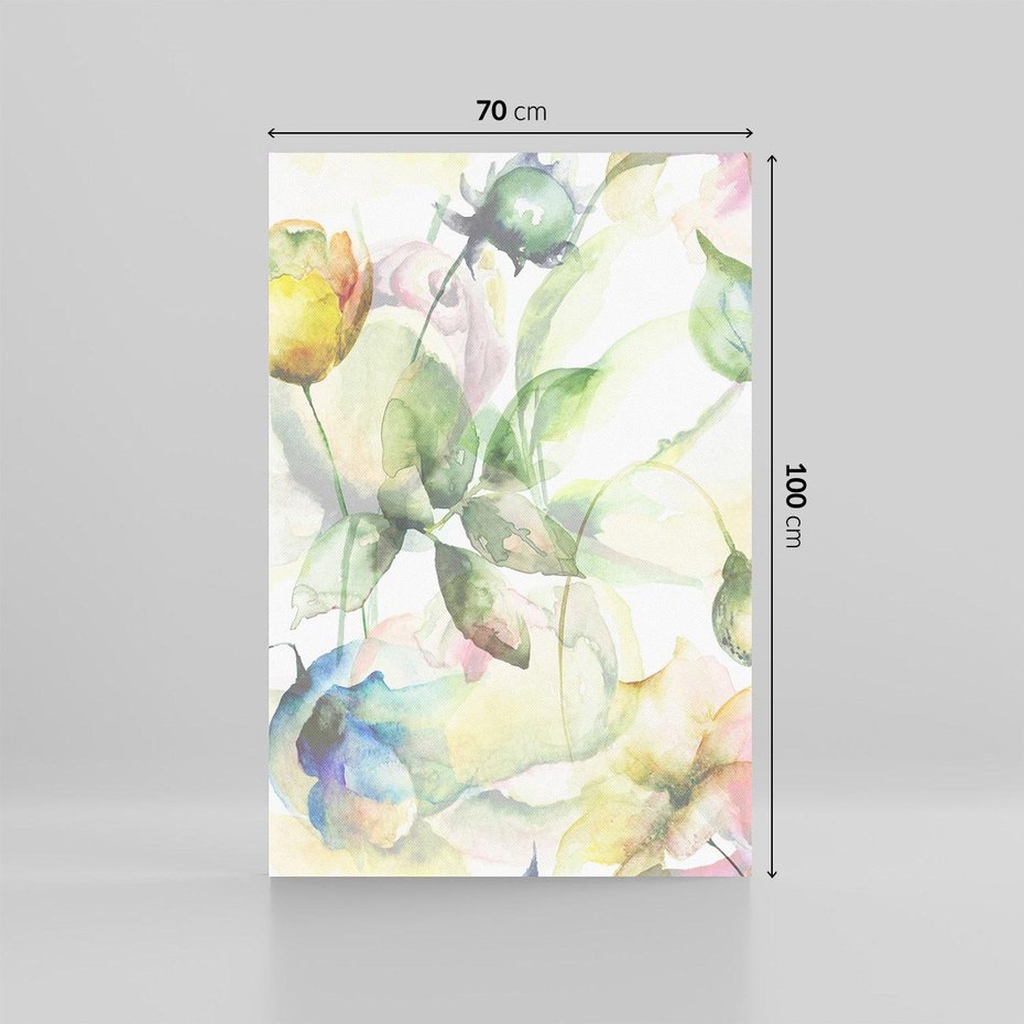Obraz na płótnie 70x100 - Delikatne Kolory - akwarelowe, kwiaty