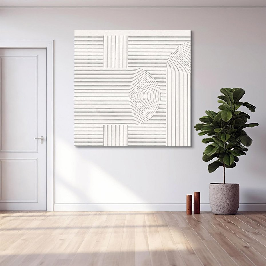 Obraz na płótnie 80x80 - Geometryczna Elegancja Mid Century - mid century, minimalizm