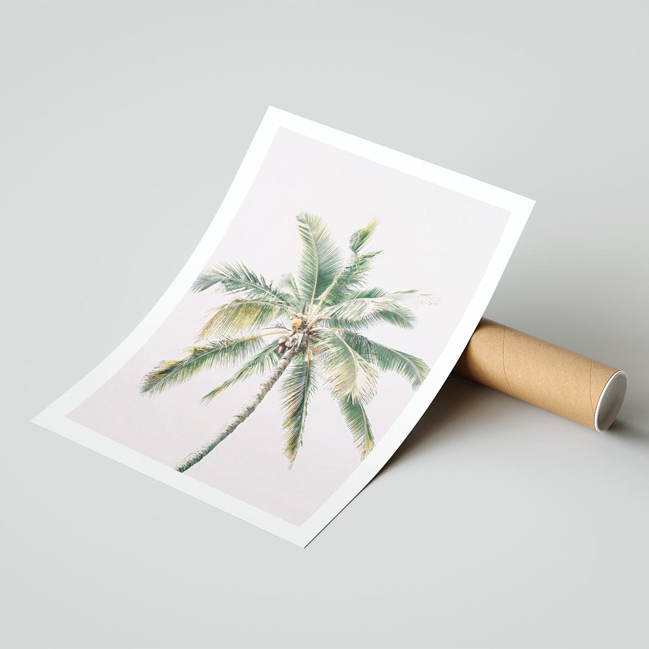 Plakat bez ramy 21x30 - Błogość Tropików - palma, tropiki